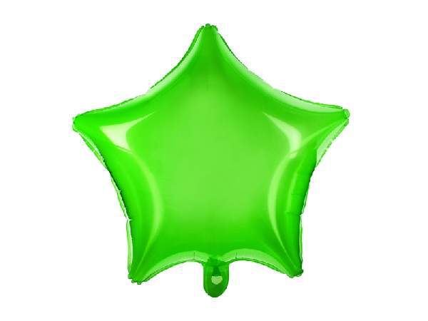Csillag fólia lufi zöld (45 cm)