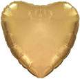 Szív alakú,  arany fólia lufi (45 cm)