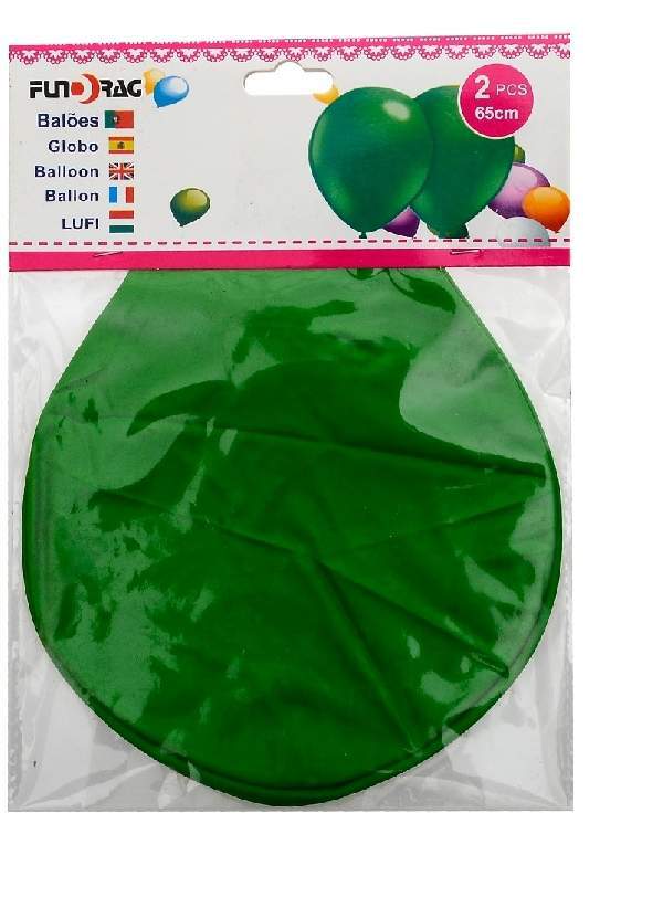 óriás gumi lufi zöld, 65 cm-s (2 db)